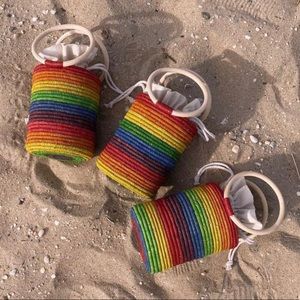The Marley Rainbow Raffia Bucket Bag